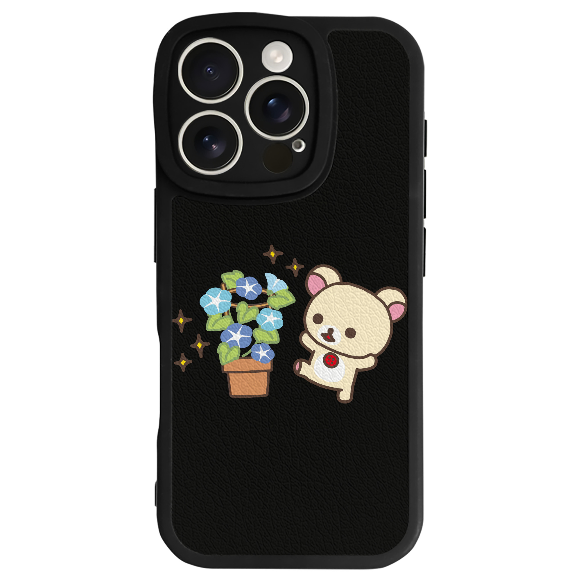 （画像用） リラックマ リラックマ キイロイトリ Rilakkuma Korilakkuma Kiiroitori 【iPhone 16シリーズ対応】シリコンスマホケース（レザー調） 材質：シリコン